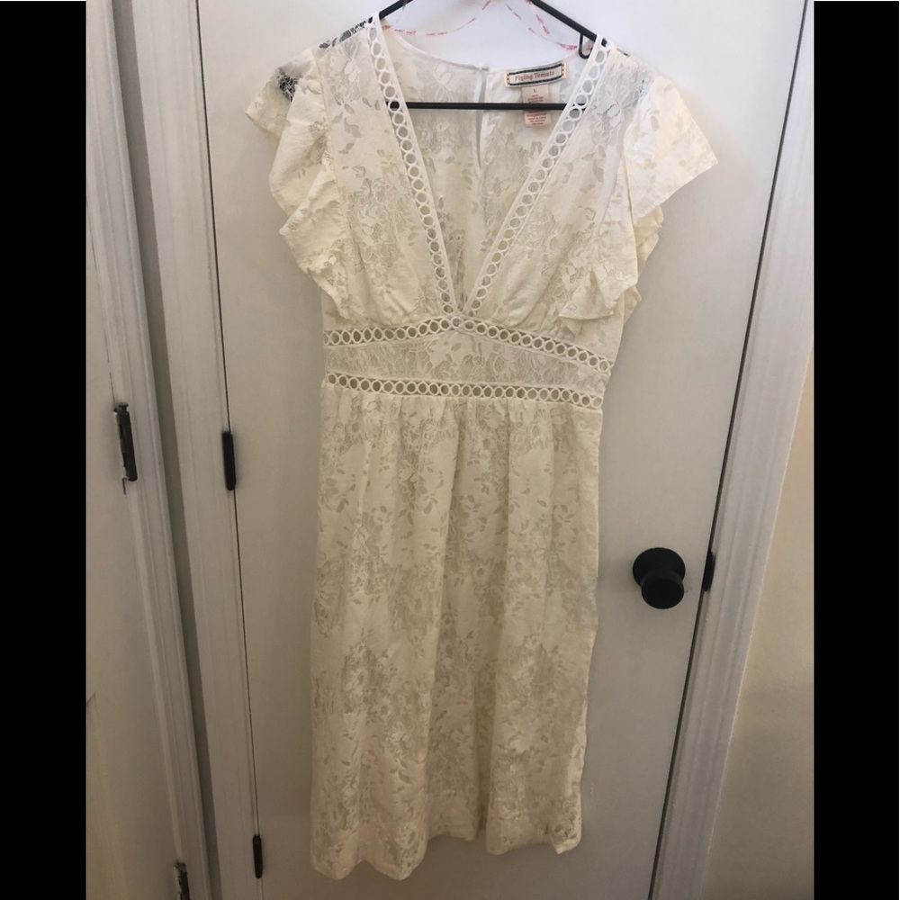 Red Dress white lace dress